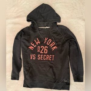 Victoria's Secret Black Hoodie with Pink New York Graphic Size XL X-Large